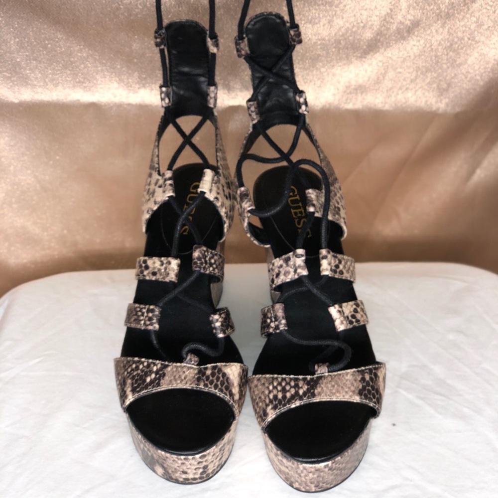 GUESS lace up platforms